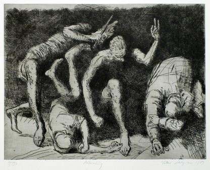 Volker Stelzmann - Auferstehung (Radierung 1989)