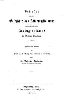 Beiträge zur Geschichte des Aftermysticismus