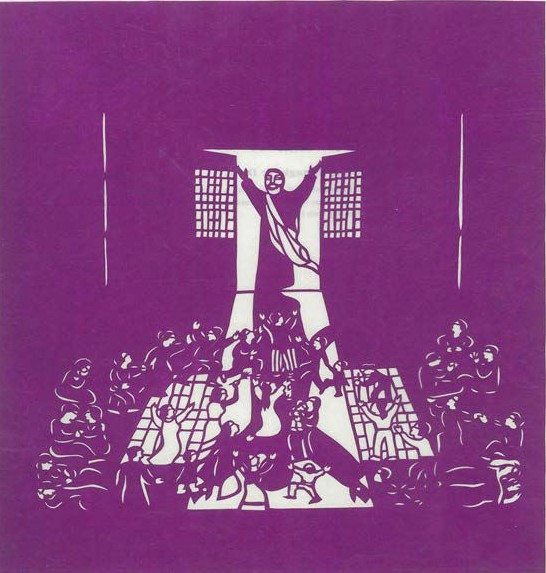 Fan Pu - Durch die  Tür eintreten (Scherenschnitt, 2002)